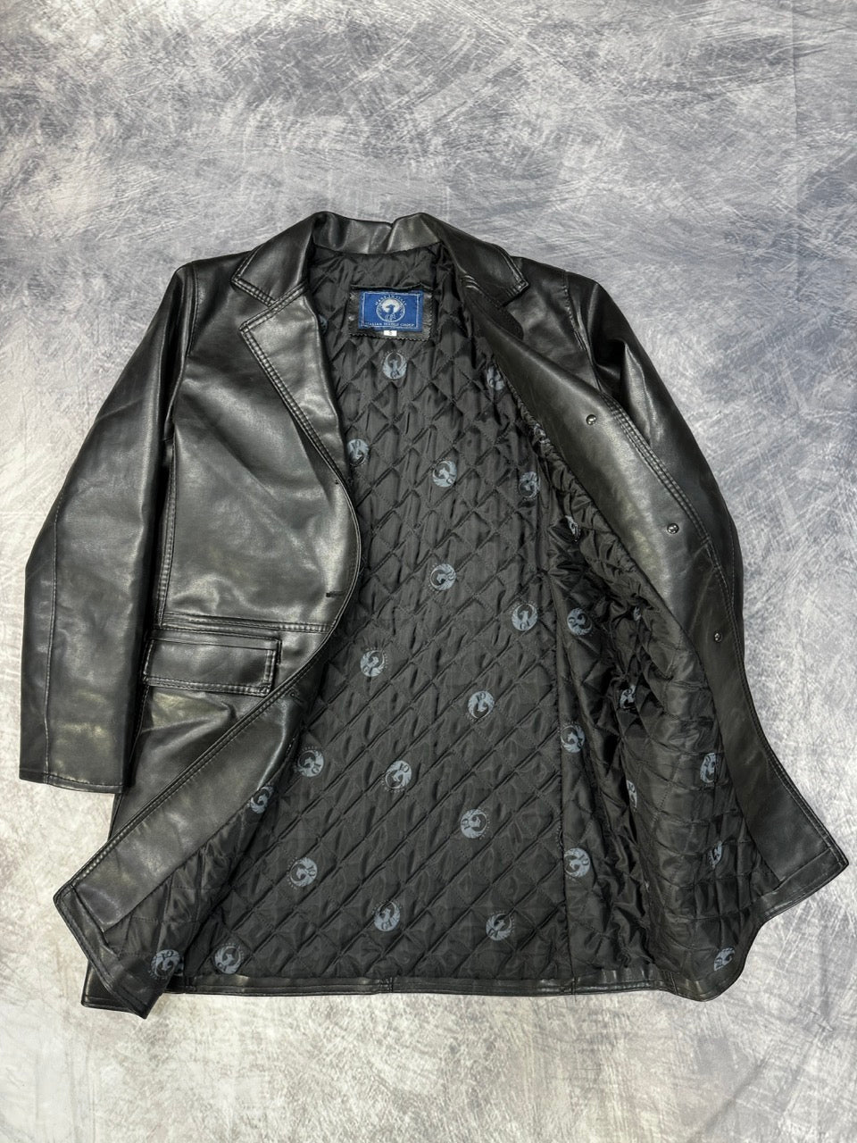 1990S BLACK ITALIAN LEATHER COAT - S