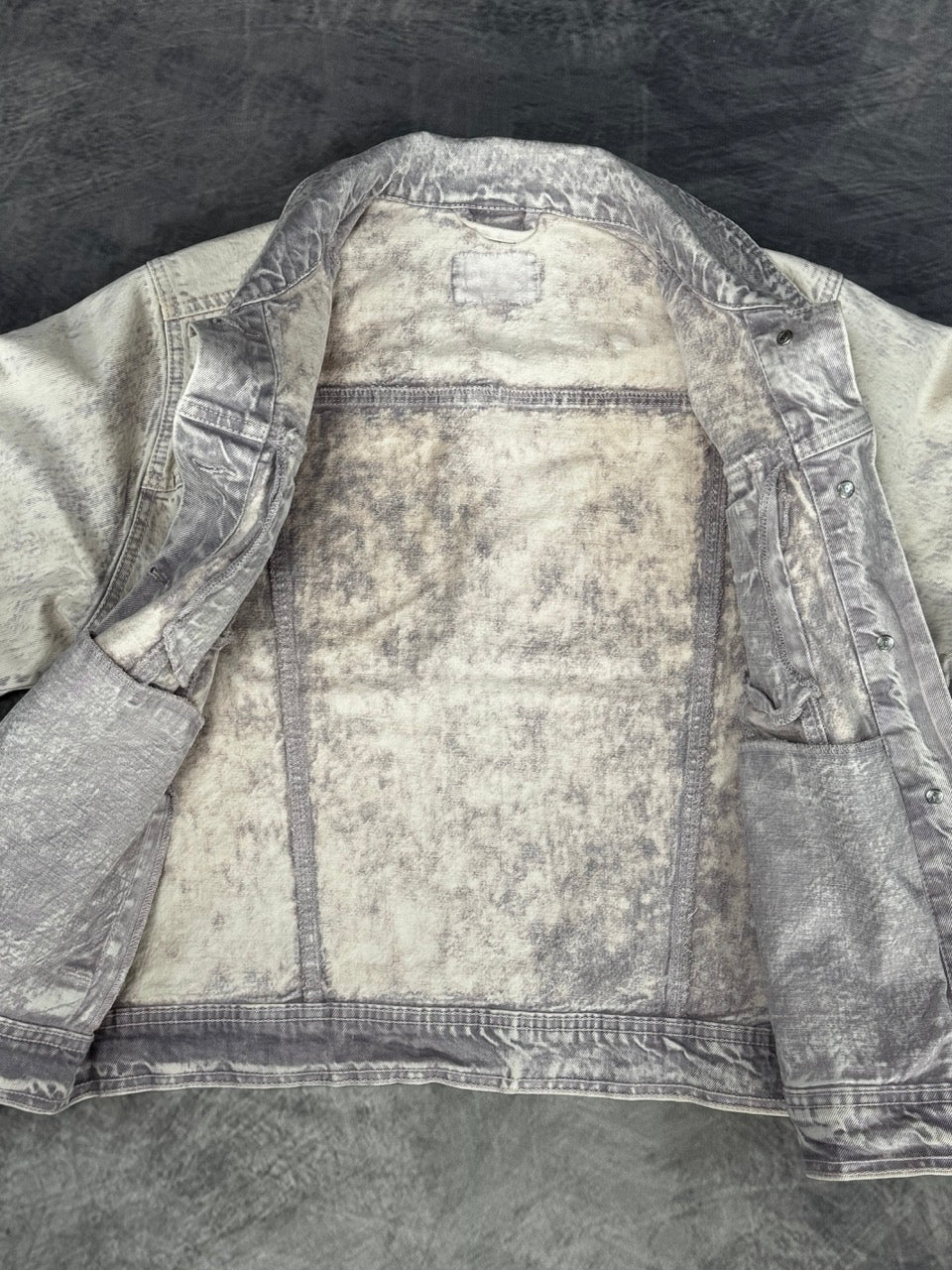 VIBES VIOLET JACKET - REMOVABLE ART- BEAD EMBROIDERED LETTERS - M